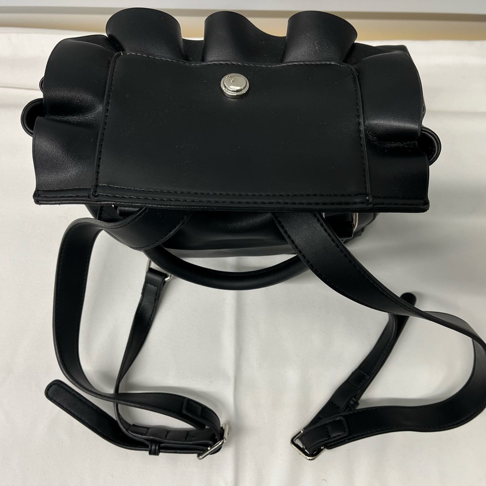 Chic Black Ruffle Backpack - Picture 5 of 6